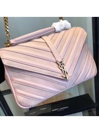 Designer YSL Classic Calfskin Leather Flap Bag 2801 pink JH08264Iz48