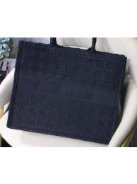 DIOR BOOK TOTE BAG IN EMBROIDERED CANVAS C1286 dark blue JH07116Py32