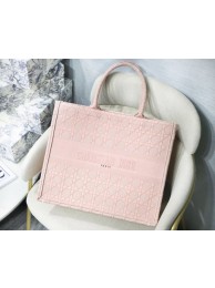 DIOR BOOK TOTE BAG IN EMBROIDERED CANVAS C1286 Pink JH07119Fk29