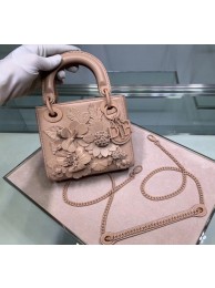 Dior MINI LADY DIOR CALFSKIN BAG Flower M0505 Nude JH07108uK17