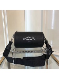 Dior Original GRAINED CALFSKIN ROLLER POUCH WITH ATELIER PRINT 1ATPO061 Black JH07523bM53