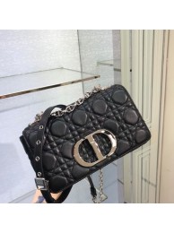 Dior SMALL DIOR CARO BAG Soft Cannage Calfskin M9241 Black JH06800SU58