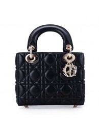 Fake AAAAA 2014 Dior Original leather 44552 black gold chain JH07695oE28