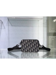 Fake Cheap Grained Black Calfskin and Dior Oblique Jacquard C1911 JH06915Wq19