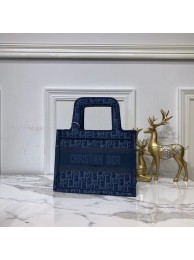 Fake DIOR TOTE BAG IN EMBROIDERED CANVAS C0195 Blue JH07127TR19