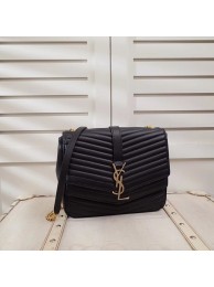 High Quality Imitation SAINT LAURENT Sulpice small quilted leather cross-body bag 532652 black JH08015YP94