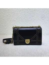 Imitation Top Dior DIORAMA BAG STUDDED LAMBSKIN M0422 black JH07602eZ32