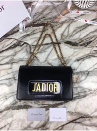Knockoff JADIOR FLAP BAG WITH CHAIN IN BLACK CALFSKIN M9000 JH07563cF44