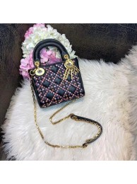 MINI LADY DIOR BAG IN BLACK CALFSKIN M0598 JH07515Ea63