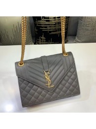 Replica AAAAA SAINT LAURENT Medium satchel 487206 grey JH07897Sy67