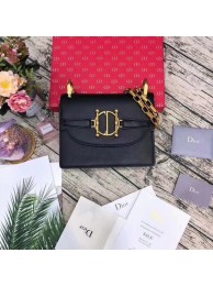 Replica Dior DIORDIRECTION FLAP BAG IN BLACK LAMBSKIN M6810 JH07592TH29