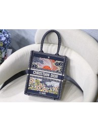 Replica SUN VERTICAL DIOR BOOK TOTE TAROT EMBROIDERED CANVAS BAG M1272Z-1 JH07122tp14
