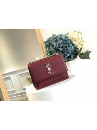 Replica Yves Saint Laurent Original Leatehr mini Shoulder Bag 8004 Wine JH08270Ny84