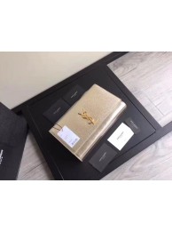 SAINT LAURENT Cassandre leather clutch 57312 gold JH07935Op64