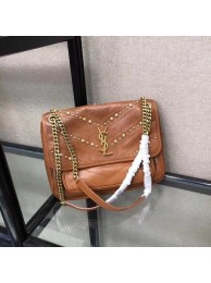 SAINT LAURENT Monogram Niki medium matte leather shoulder bag 2830 Camel JH08020RR94