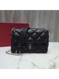 VALENTINO Candy quilted leather cross-body bag 0072 black JH09771Nk59