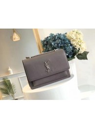Yves Saint Laurent Original Leatehr Shoulder Bag 8005 Grey JH08267nV16